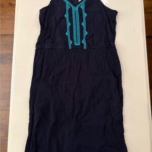 NEW Gap Navy Maxi Dress with Teal Accents